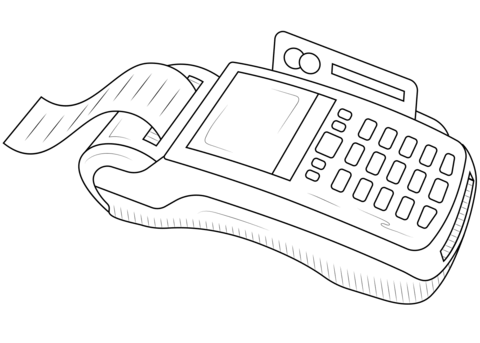 Payment Terminal Coloring Page